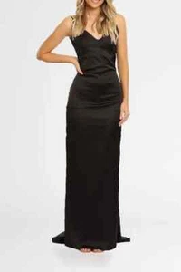 LEXI Esmae Floor Length Dress Black Evening Formal Size 10 AU Preloved - Picture 1 of 9
