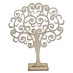 Organizador de exhibición de árboles con soporte de joyería de madera / forma artesanal de corte láser - Imagen 1 de 4