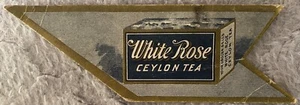 WEISSE ROSE CEYLON TEE GESTANZT HANDELSKARTE PAKETEINSATZ - BOX TEE PFEILFORM - Bild 1 von 3