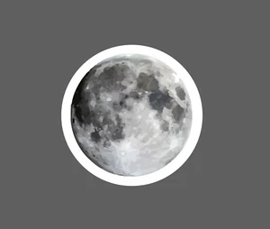 Full Moon Sticker Realistic Waterproof - Picture 1 of 3