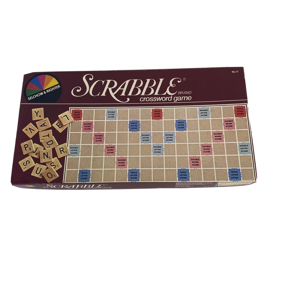 Scrabble Crossword Game Vintage 1976 Selchow & Righter No.17 100% Complete - Image 1 of 4