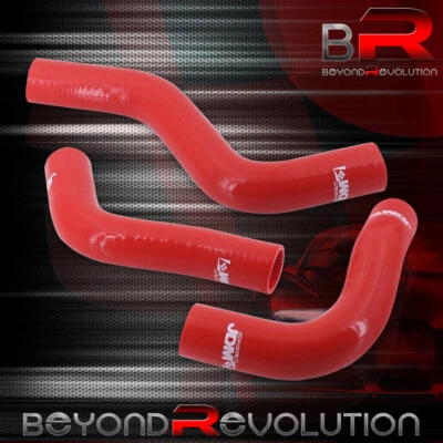 For 1989-1993 Miata MX-5 NA6CE 3-Ply Nylon Silicone Radiator Coolant Hoses Red - Изображение 1 из 2