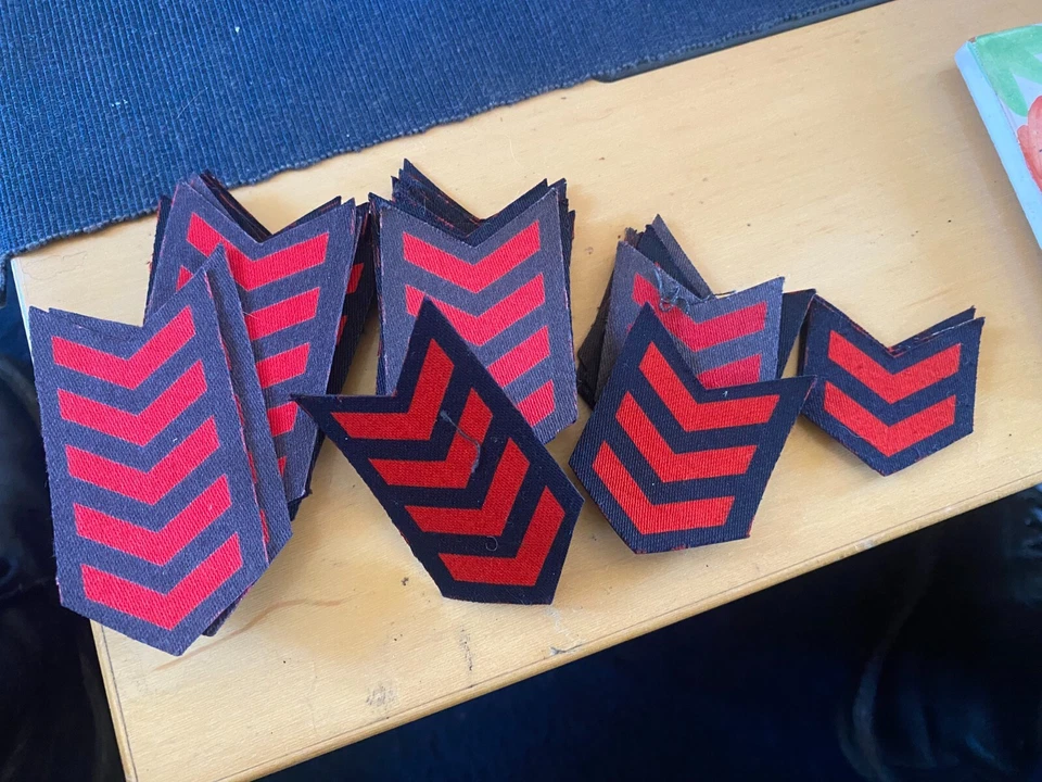 WW2 printed overseas service stripes blue RAF Navy Civil Defence - Image 1 of 1