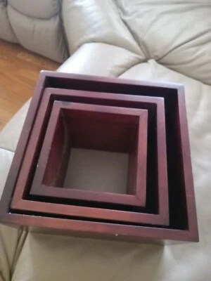 Metro inc Floating Wall Mount Square Cube Shelves, Set of 3, Espresso, 3 Count - Image 1 of 4