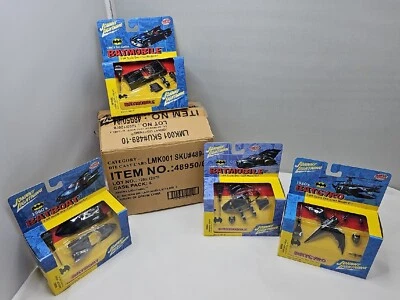 JOHNNY LIGHTNING SET OF 4 BATMAN 1:64 DIE-CAST MODELS BATMOBILES, BATBOAT, GYRO - Image 1 of 4
