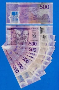Jamaica 500 Dollars 2022/2023 P-98 Circulated Polymer Note - Picture 1 of 3
