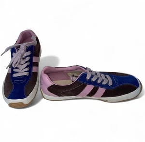 DKNY Walking Gym Running Sneaker Brown& Blue Suede & Lavender Leather Size 9.5 - Picture 1 of 5