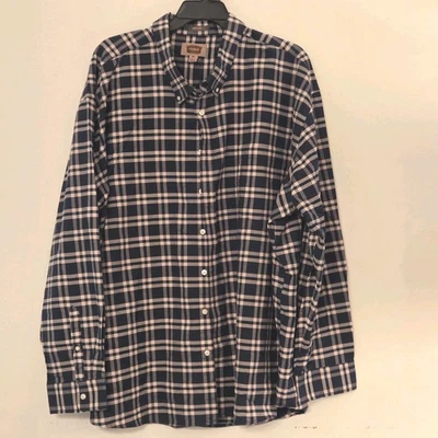 The Foundry Supply Co Mens Size 5XL Long Sleeve Plaid Button Down Shirt  - Image 1 of 4