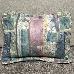 Croscill Decorative Rectangular Throw Pillow 15” x 19” Muted Abstract Floral - Picture 1 of 9