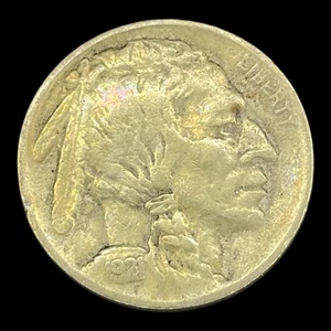 1921 Buffalo Nickel 5c United States of America Indian Head Five Cents Coin - Picture 1 of 2