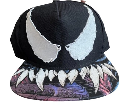 Marvel Comics VENOM Sublimated Face Adjustable Snapback Hat Cap Adult Fangs - Image 1 of 4