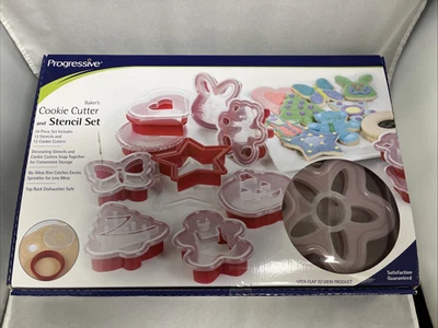 Progressive Baker's Holiday Cookie Cutter & Stencil 24 Piece Set COMPLETE NEW - Image 1 of 4