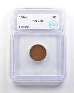 1864-L Indian Head Cent Mint Error S-2 RPD G6 ICG *1659 - Picture 1 of 3