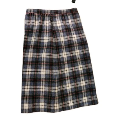 Falda Pendleton Vintage Lana Cuadros Gris Cálida Talla 16 Foto 1 de 4