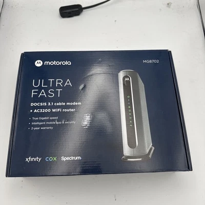 Motorola MG8702 DOCSIS 3.1 Cable Modem with AC3200 Dual-Band Wi-Fi Router - Image 1 of 4