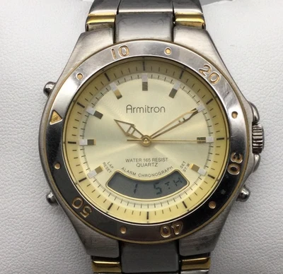 Reloj Armitron Hombre 39mm Dos Tonos Analógico Digital Batería Nueva 7.75" Foto 1 de 4