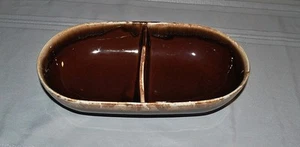 USA POTTERY BROWN DRIP #7038 2 PART VEGTABLE BOWL - Picture 1 of 1