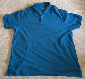 Harbor Bay Polo Shirt Teal Mens 4XLT Short Sleeve Golf Stretch Cotton Blend - Picture 1 of 3
