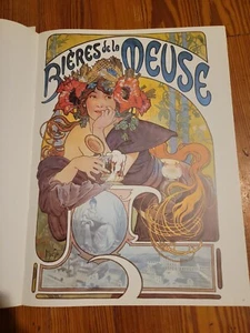 Vtg Bieres de la Meuse Poster Art of Alfons Maria Mucha 1900's 15” Unframed - Picture 1 of 7