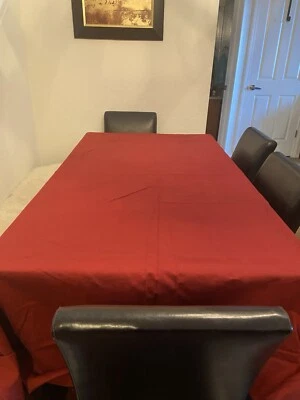 Toalha de mesa Fieldcrest 66 X 98” retangular lençóis celeiro vermelho ferrugem algodão - Imagem 1 de 4