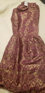Pakistani/Indian Women's Purple Jamawar Gharara Pants With Lining, Size Large - Picture 1 of 5