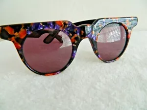 VINTAGE 60'S SUNGLASSES, PINUP, ROCKABILLY MULTI COLOR PURPLE A 4750 trendy sexy - Picture 1 of 3