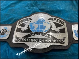 World Class Tag Team Champion Wrestling Replica Belt 4mm Zinc Plates - Picture 1 of 8