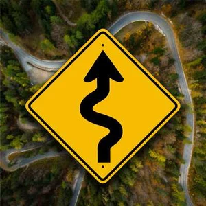 CURVY ROAD SIGN - Aluminum Highway Plaque  - Driving Marker - Fun Garage Decor  - Picture 1 of 8