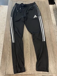 Boys Adidas Joggers Soccer Pants Large Track Pants Black White L - Picture 1 of 1