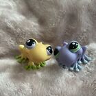 Littlest Pet Shop Genuine Hasbro Bright Coloured Frog Figure ?x 2 Boy & Girl GC