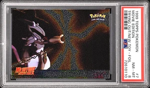 Topps Pokemon MEWTWO Holo Foil "Trying Out The New Toy" #7 Black Logo - PSA 8 - Picture 1 of 2