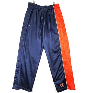 Vtg Nike Team Tear Away Track Pants Men XXL Blue Orange Illinois Fighting Illini - Picture 1 of 10