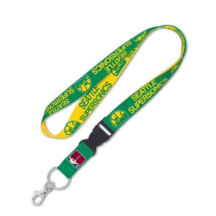 SEATTLE SUPERSONICS LANYARD KEYCHAIN DETACHABLE BUCKLE 1" WIDE 22" LENGTH NBA - Image 1 of 1