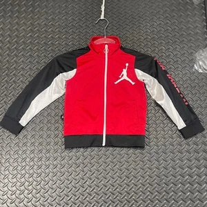 Air Jordan Red Black Athletic Full Zip Up Basketball Training Sweater Toddler 4T - Picture 1 of 9