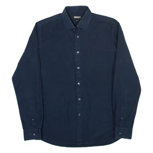 DKNY Mens Shirt Blue Striped Long Sleeve M - Picture 1 of 6