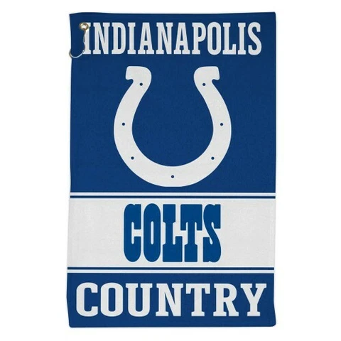 INDIANAPOLIS COLTS ALL PURPOSE GOLF TAILGATE TOWEL 16"X25" HOOK AND GROMMET Cover