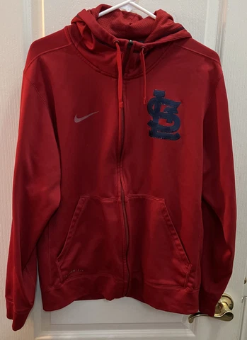 Nike St Louis Cardinals Therma Fit Full Zip Hoodie Red Jacket Men’s Small Cover