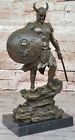 15" Tall Viking With Sword and Spear Warrior Battle Stance Hot Cast Deco
