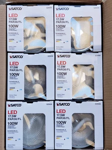6- Satco 17.5w LED MR16 / 100W- 4000K PAR38/FL-25,000 HOURS NIB - Picture 1 of 3