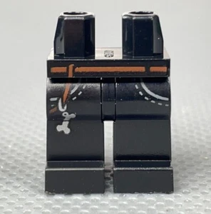 LEGO Black Minifigure Hips & Legs Brown Belt Pockets Silver Dog Bone Key Chain - Picture 1 of 7