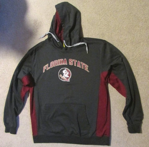 Florida State Seminoles Large E5 Gray Hoodie Sweatshirt Cover