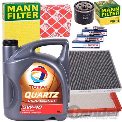 INSPEKTIONSKIT FILTERSET+5W40 ÖL+ZÜNDKERZEN passend für SMART FORTWO 451 - Bild 1 von 4