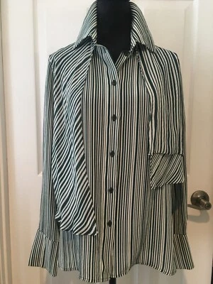 MAX MARA Sportmax зеленый шелк crêpe блузка размер США 6 - Изображение 1 из 4