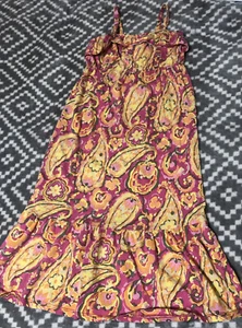 Girls Sz 5 Childrens Place Pink Yellow Paisley Desgin Spaghetti Strap Dress - Picture 1 of 11