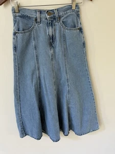 Levi Strauss Levis Denim A Line Skirt Blue Size 24 Y2K 89s 90s Western - Picture 1 of 10