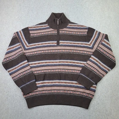 Tommy Hilfiger Sweater Nordic Mens Fair Isle 1/2 Zip Size XXL Lambswool - Image 1 of 4