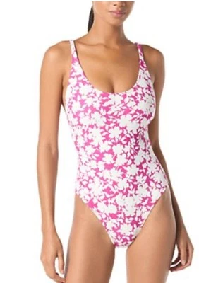 Traje de baño Michael Kors de una pieza para mujer rosa oscuro floral talla 12 $138 nuevo con etiquetas💚 Foto 1 de 4