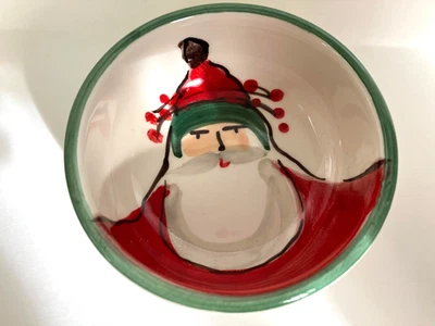 VIETRI Italy Old St. Nick Ceramic 2002 Santa  4" CONDIMENT BOWL -- NEW - Image 1 of 4