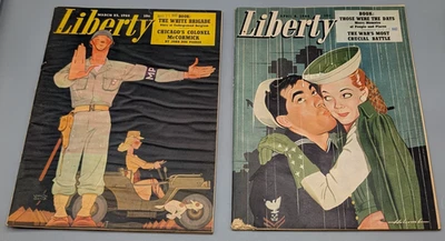 1944 Liberty Magazines ~ World War II ~ Soldiers with Girls ~ March & April WW2 - Image 1 of 4