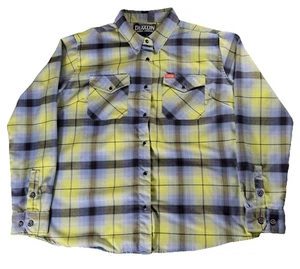 Dixxon Flannel The Challenger Shirt Womens 2X Long Sleeve Green Blue Black Plaid - Picture 1 of 8